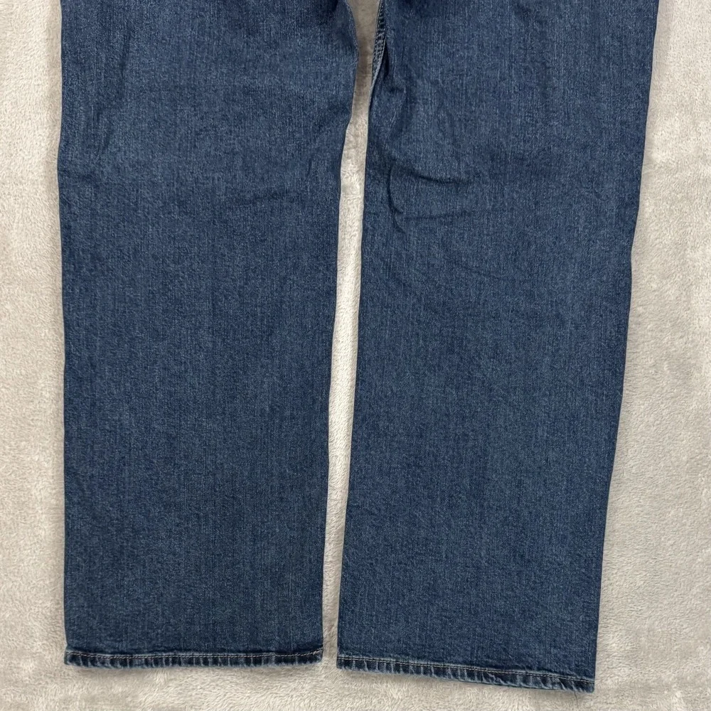 Levi Strauss Signature Jeans Mens 40x32 Blue Relaxed Straight Whiskered Workwear